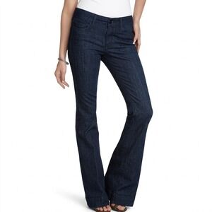 Armani Exchange J70 Skinny Flare Jeans Dark Wash Low Rise Stretch Blue Size 6